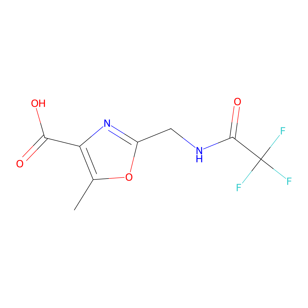 5-Methyl-2-[(2,2,2-trifluoroacetamido)methyl]-1,3-oxazole-4-carboxylic acid molecular structure, CAS 2680811-42-9