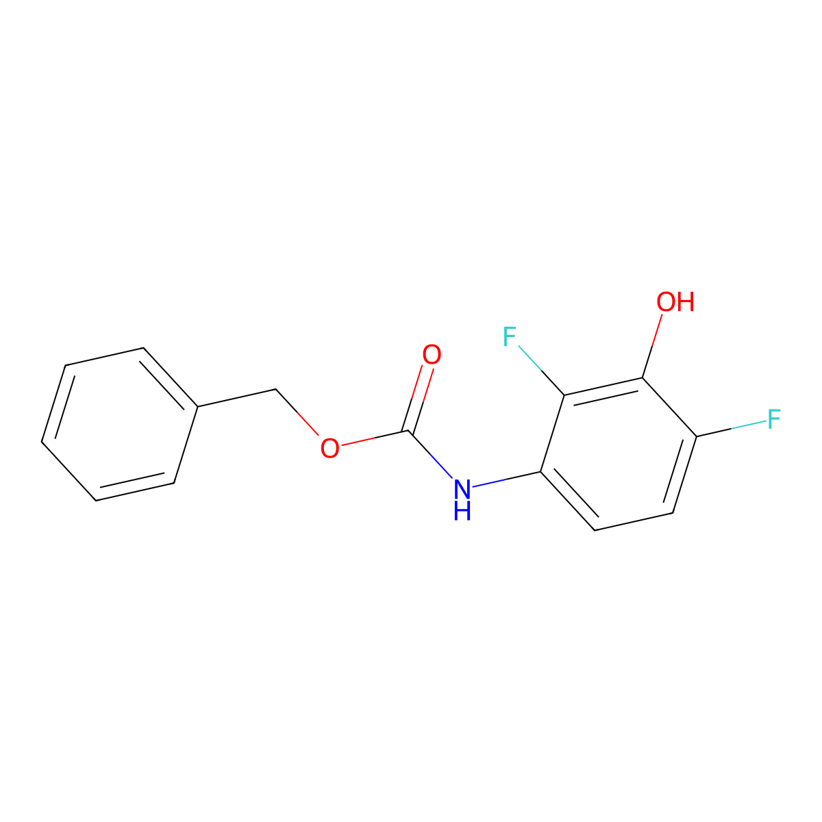 benzyl N-(2,4-difluoro-3-hydroxyphenyl)carbamate molecular structure, CAS 2680811-48-5