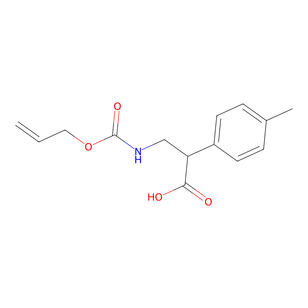 2-(4-Methylphenyl)-3-{[(prop-2-en-1-yloxy)carbonyl]amino}propanoic acid molecular structure, CAS 2680811-53-2