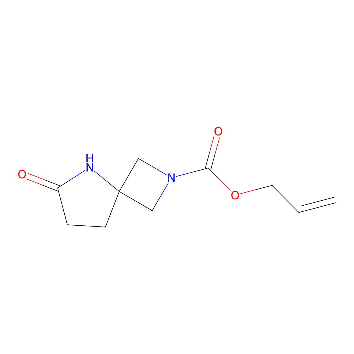 Prop-2-en-1-yl 6-oxo-2,5-diazaspiro[3.4]octane-2-carboxylate molecular structure, CAS 2680811-57-6