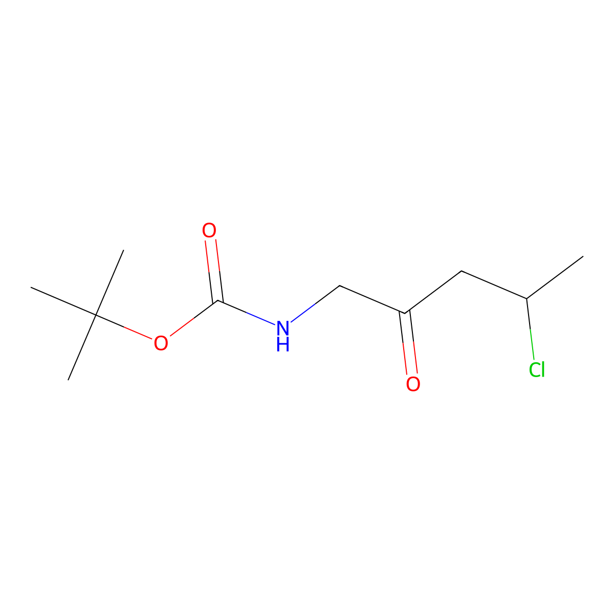 tert-butyl N-(4-chloro-2-oxopentyl)carbamate molecular structure, CAS 2680811-58-7