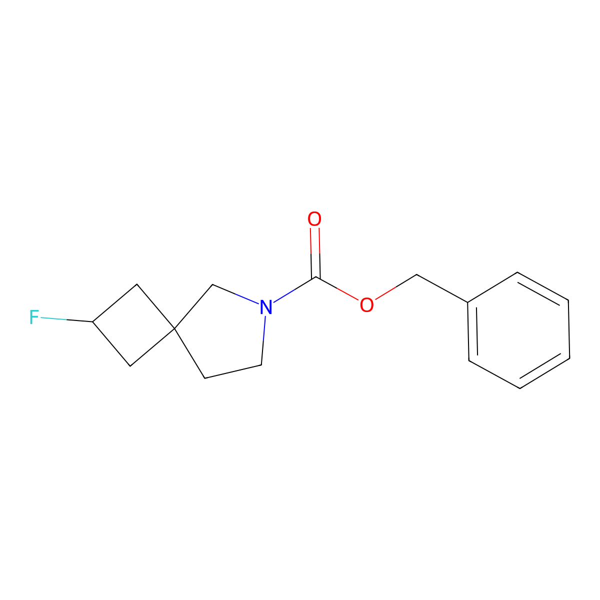 Benzyl 2-fluoro-6-azaspiro[3.4]octane-6-carboxylate molecular structure, CAS 2680811-59-8