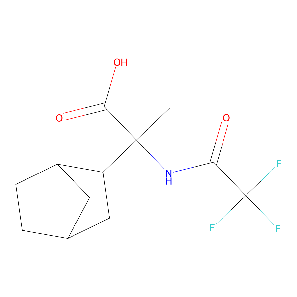 2-{Bicyclo[2.2.1]heptan-2-yl}-2-(2,2,2-trifluoroacetamido)propanoic acid molecular structure, CAS 2680811-61-2