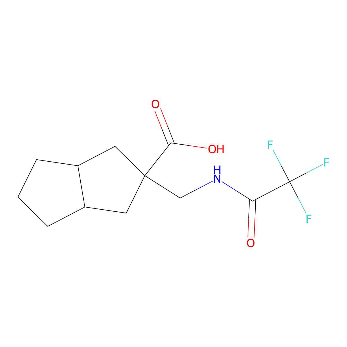 2-[(2,2,2-Trifluoroacetamido)methyl]-octahydropentalene-2-carboxylic acid molecular structure, CAS 2680811-73-6