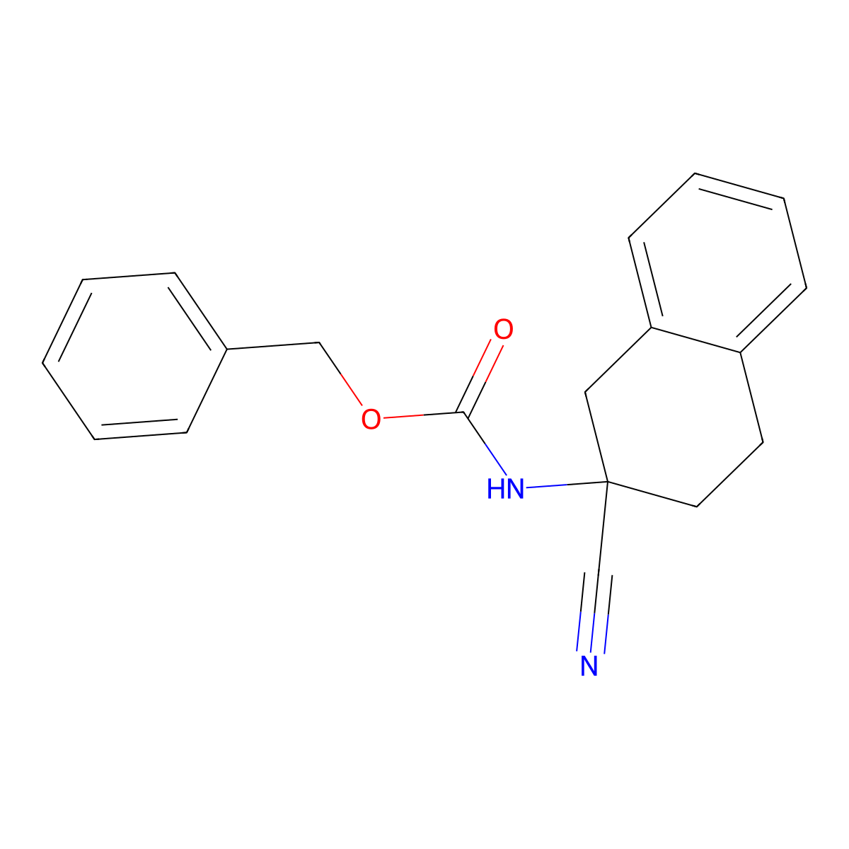 benzyl N-(2-cyano-1,2,3,4-tetrahydronaphthalen-2-yl)carbamate molecular structure, CAS 2680811-76-9