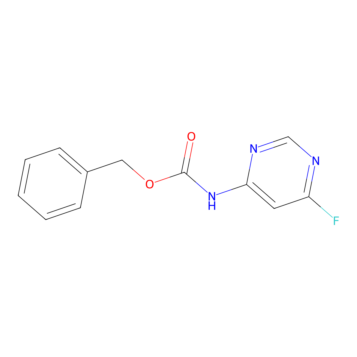 benzyl N-(6-fluoropyrimidin-4-yl)carbamate molecular structure, CAS 2680811-78-1