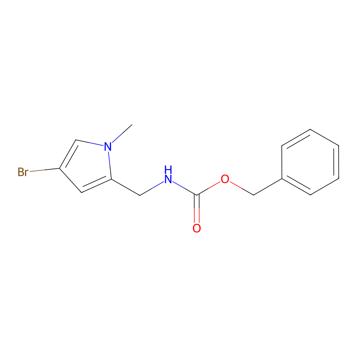 benzyl N-[(4-bromo-1-methyl-1H-pyrrol-2-yl)methyl]carbamate molecular structure, CAS 2680811-81-6