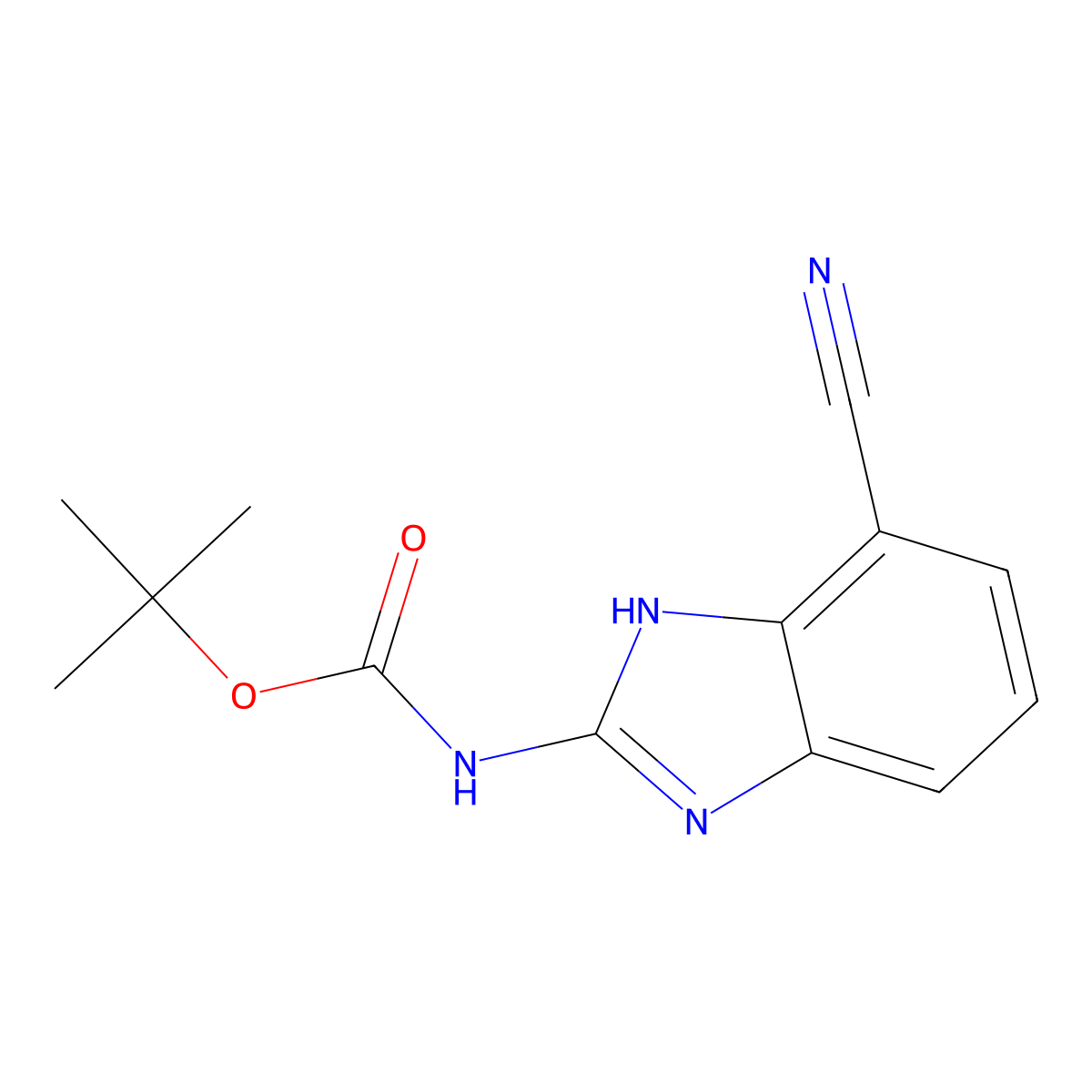tert-butyl N-(7-cyano-1H-1,3-benzodiazol-2-yl)carbamate molecular structure, CAS 2680811-83-8