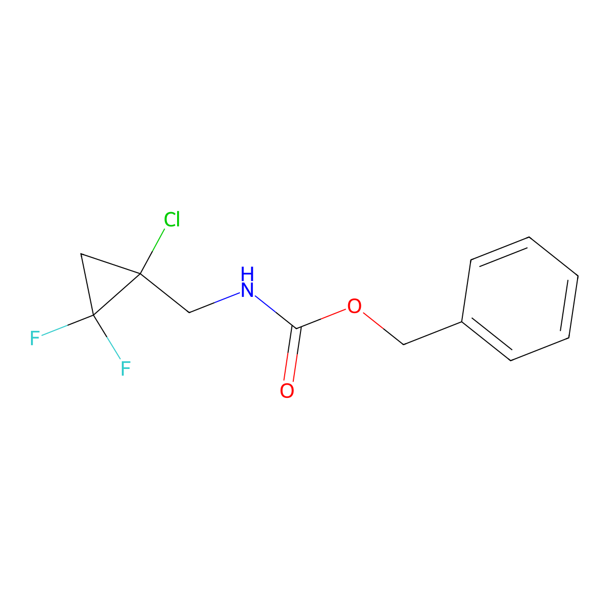 benzyl N-[(1-chloro-2,2-difluorocyclopropyl)methyl]carbamate molecular structure, CAS 2680811-84-9