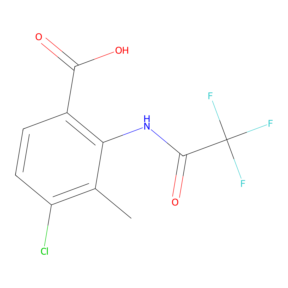 4-Chloro-3-methyl-2-(trifluoroacetamido)benzoic acid molecular structure, CAS 2680811-86-1