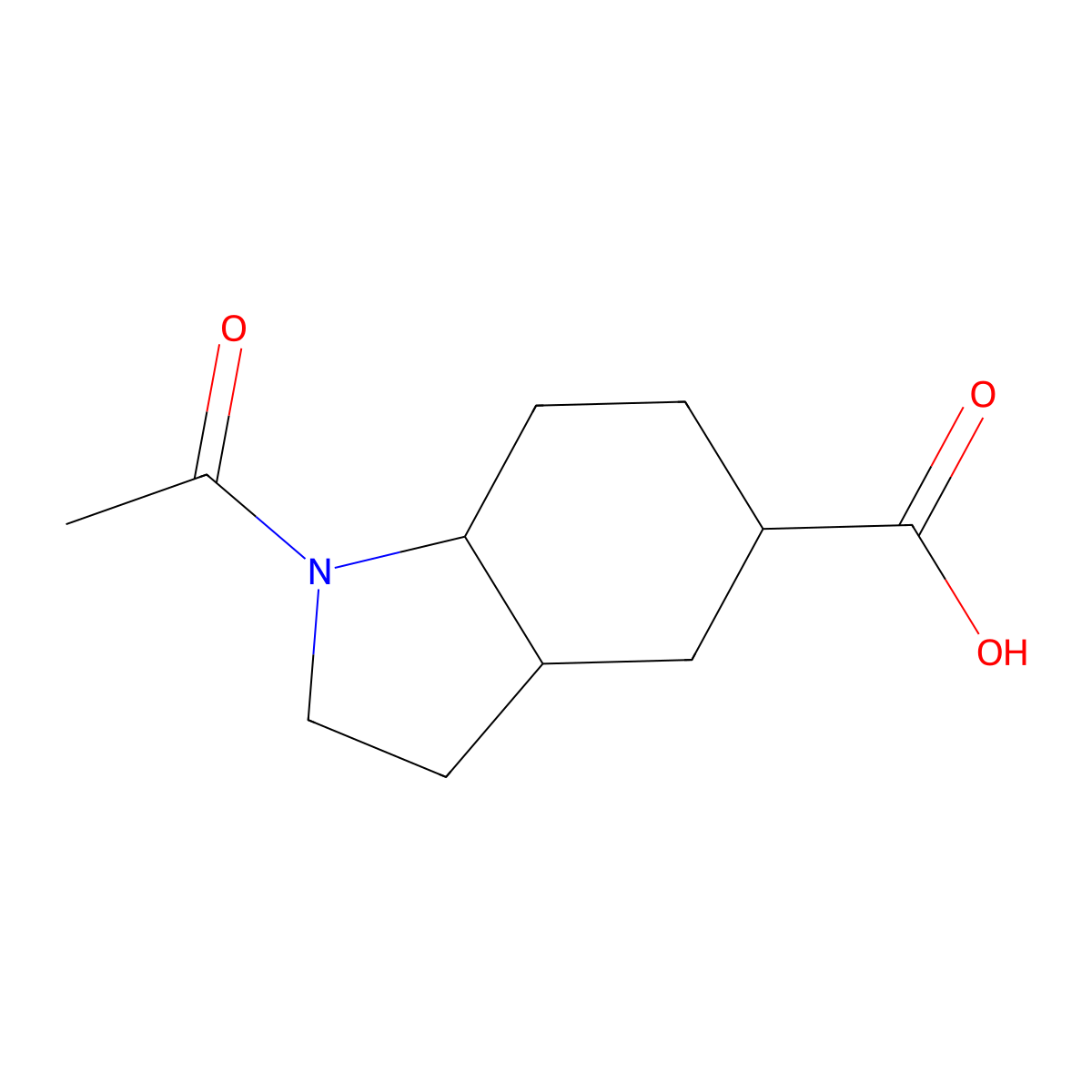 1-acetyl-octahydro-1H-indole-5-carboxylic acid molecular structure, CAS 2680811-88-3