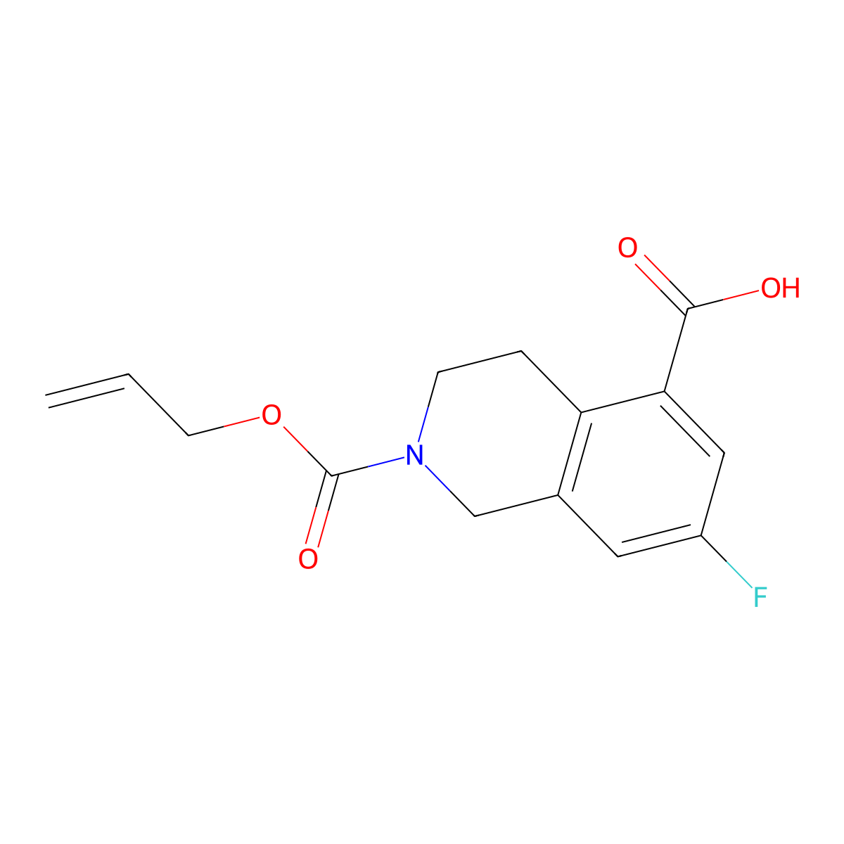7-Fluoro-2-[(prop-2-en-1-yloxy)carbonyl]-1,2,3,4-tetrahydroisoquinoline-5-carboxylic acid molecular structure, CAS 2680811-94-1
