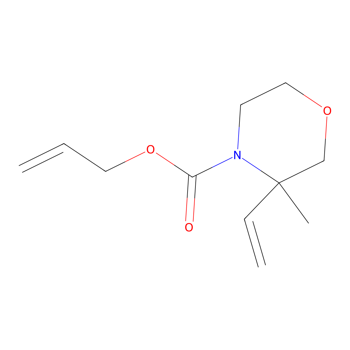 Prop-2-en-1-yl 3-ethenyl-3-methylmorpholine-4-carboxylate molecular structure, CAS 2680811-96-3