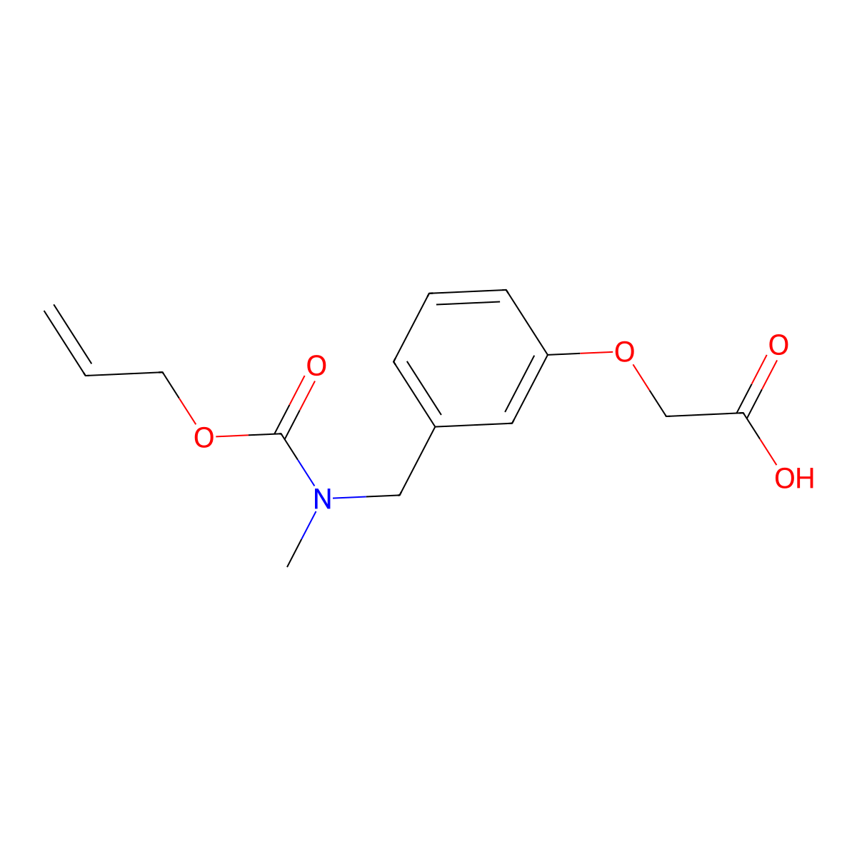 2-[3-({Methyl[(prop-2-en-1-yloxy)carbonyl]amino}methyl)phenoxy]acetic acid molecular structure, CAS 2680812-02-4