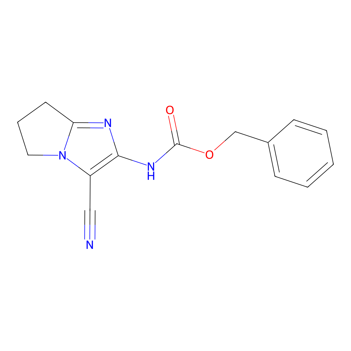 benzyl N-{3-cyano-5H,6H,7H-pyrrolo[1,2-a]imidazol-2-yl}carbamate molecular structure, CAS 2680812-03-5