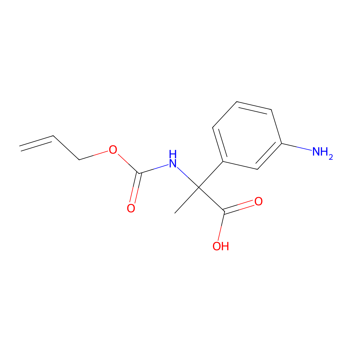 2-(3-Aminophenyl)-2-{[(prop-2-en-1-yloxy)carbonyl]amino}propanoic acid molecular structure, CAS 2680812-20-6