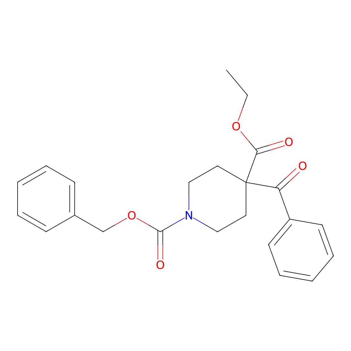1-Benzyl 4-ethyl 4-benzoylpiperidine-1,4-dicarboxylate molecular structure, CAS 2680812-26-2