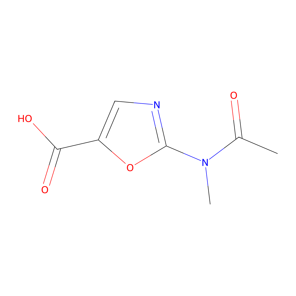 2-(N-methylacetamido)-1,3-oxazole-5-carboxylic acid molecular structure, CAS 2680812-29-5