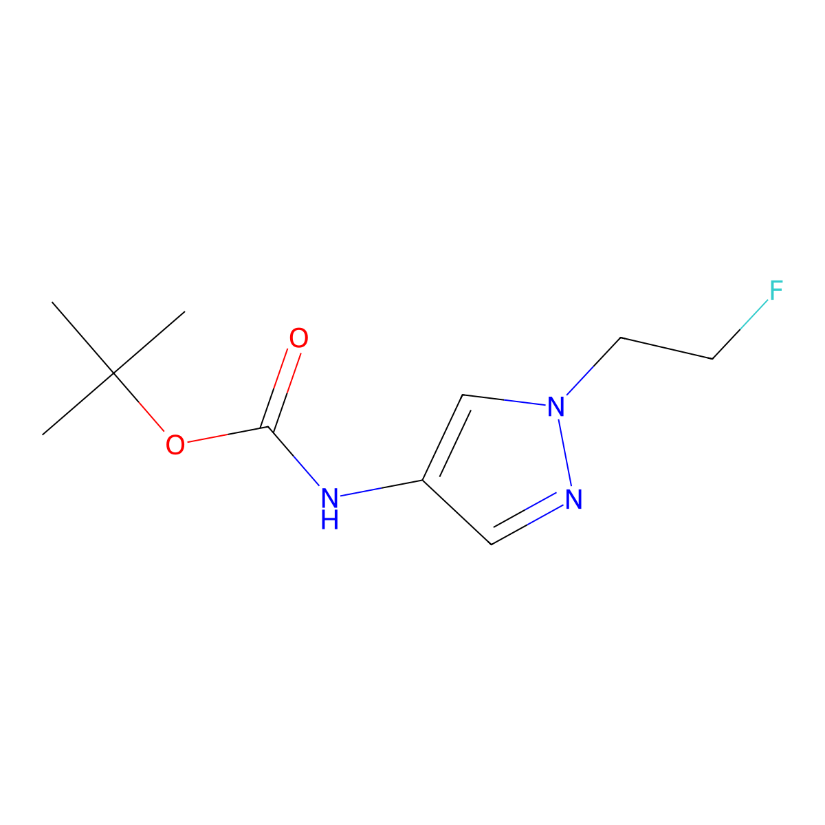 tert-butyl N-[1-(2-fluoroethyl)-1H-pyrazol-4-yl]carbamate molecular structure, CAS 2680812-39-7