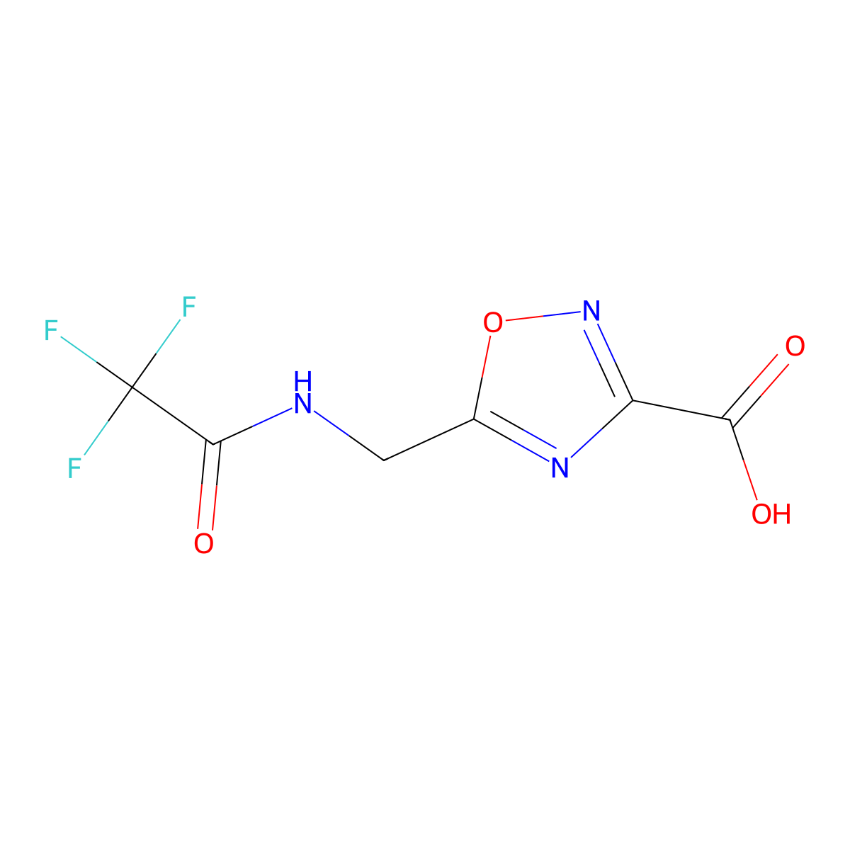 5-[(2,2,2-Trifluoroacetamido)methyl]-1,2,4-oxadiazole-3-carboxylic acid molecular structure, CAS 2680812-46-6