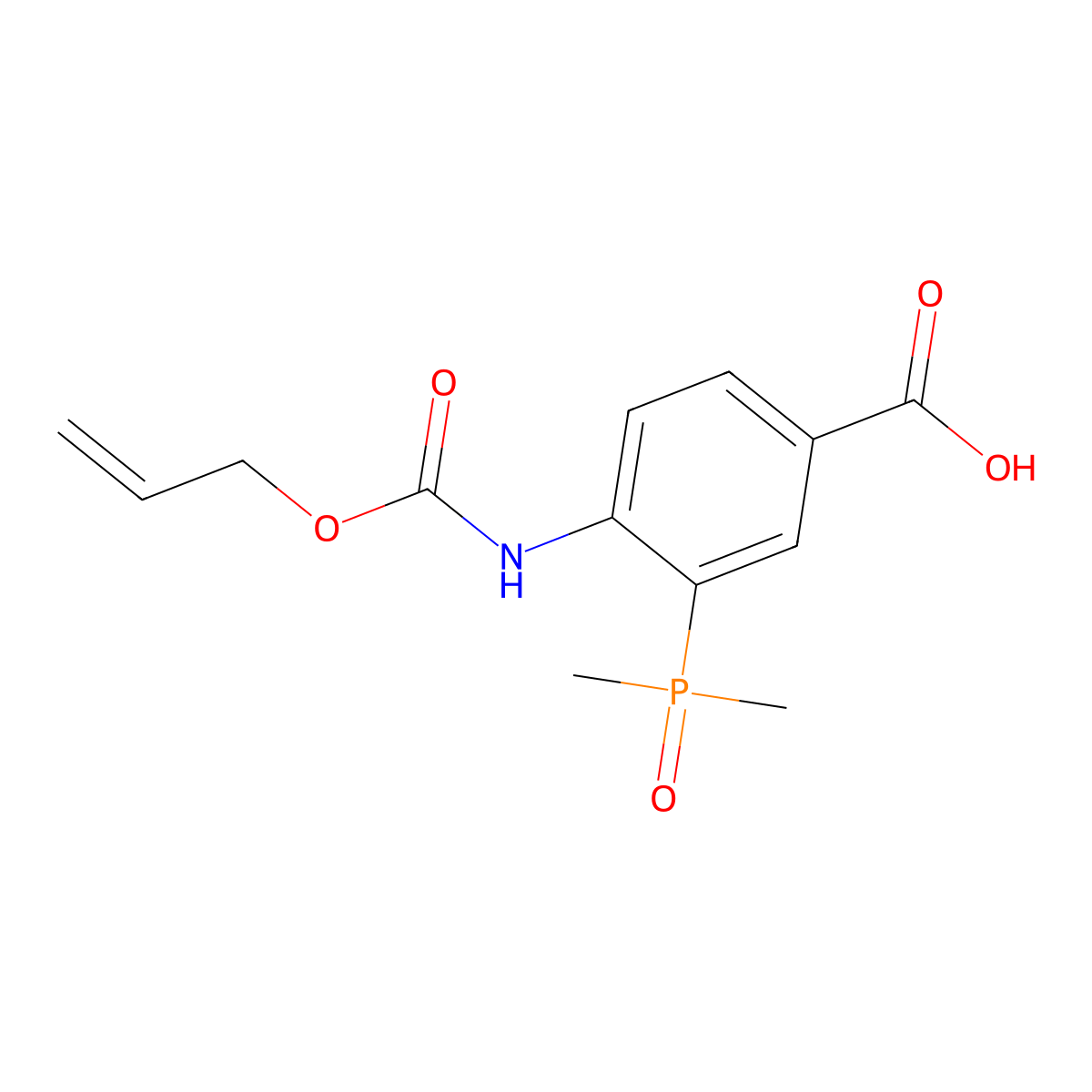 3-(Dimethylphosphoryl)-4-{[(prop-2-en-1-yloxy)carbonyl]amino}benzoic acid molecular structure, CAS 2680812-48-8