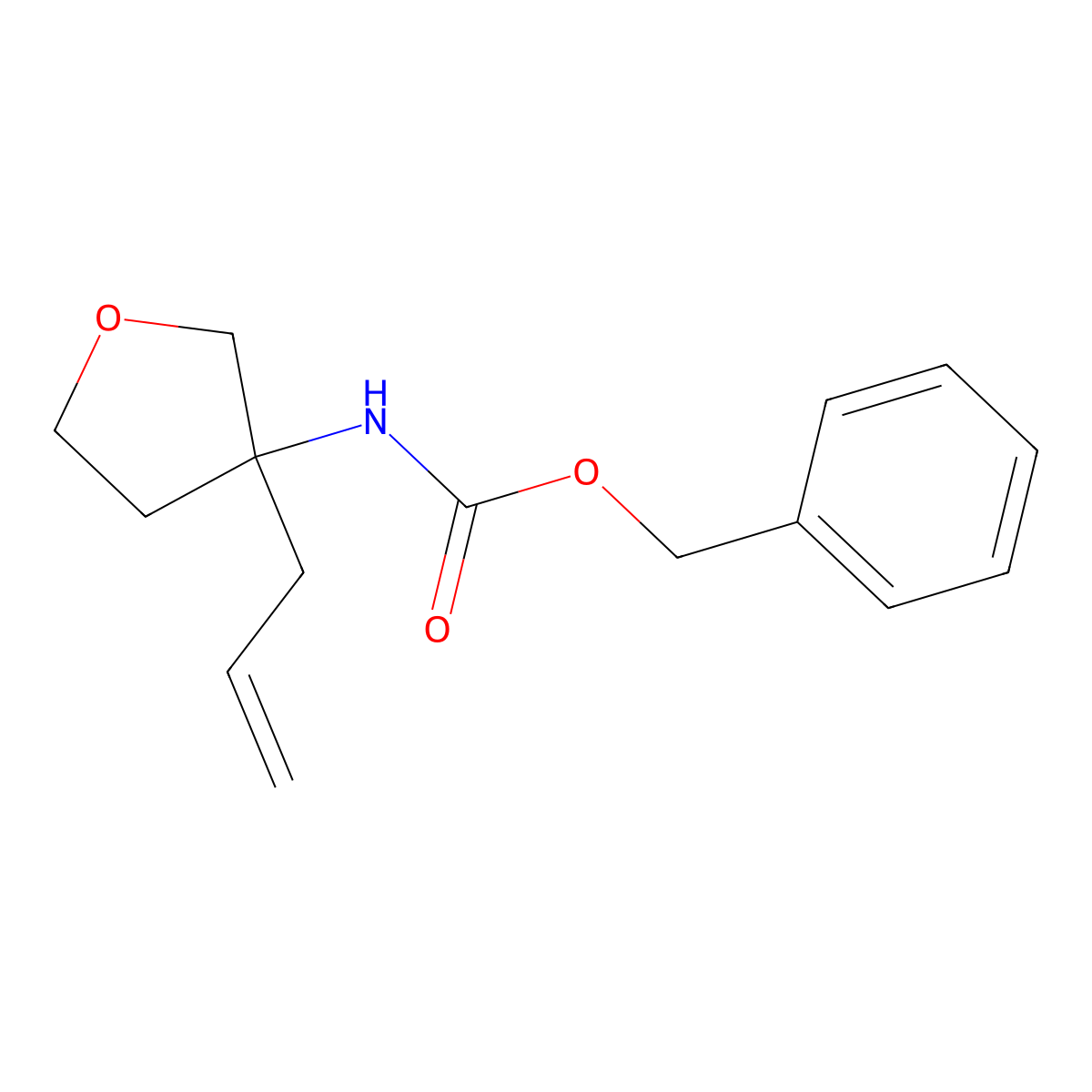 benzyl N-[3-(prop-2-en-1-yl)oxolan-3-yl]carbamate molecular structure, CAS 2680812-50-2