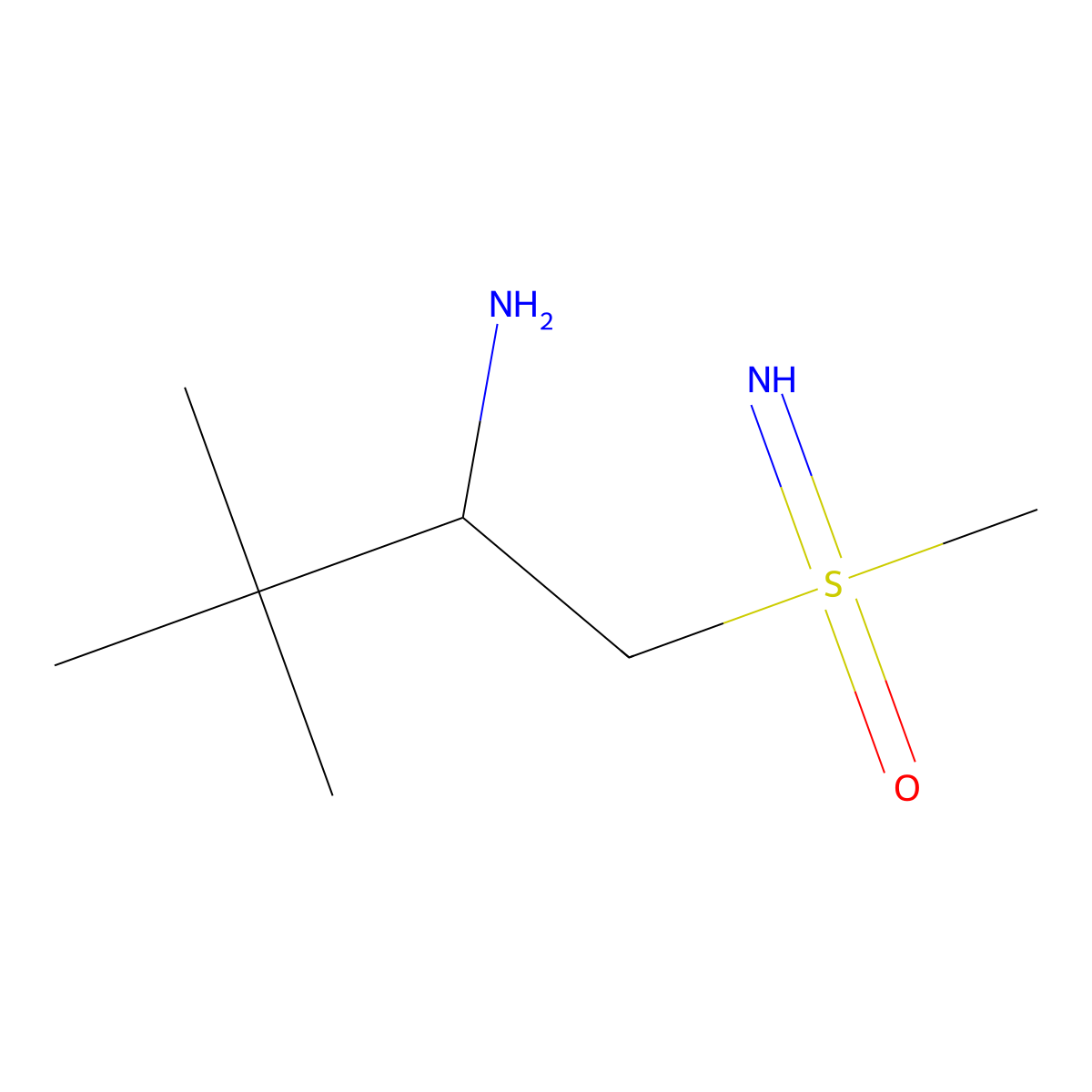 (2-Amino-3,3-dimethylbutyl)(imino)methyl-lambda6-sulfanone molecular structure, CAS 2680812-54-6
