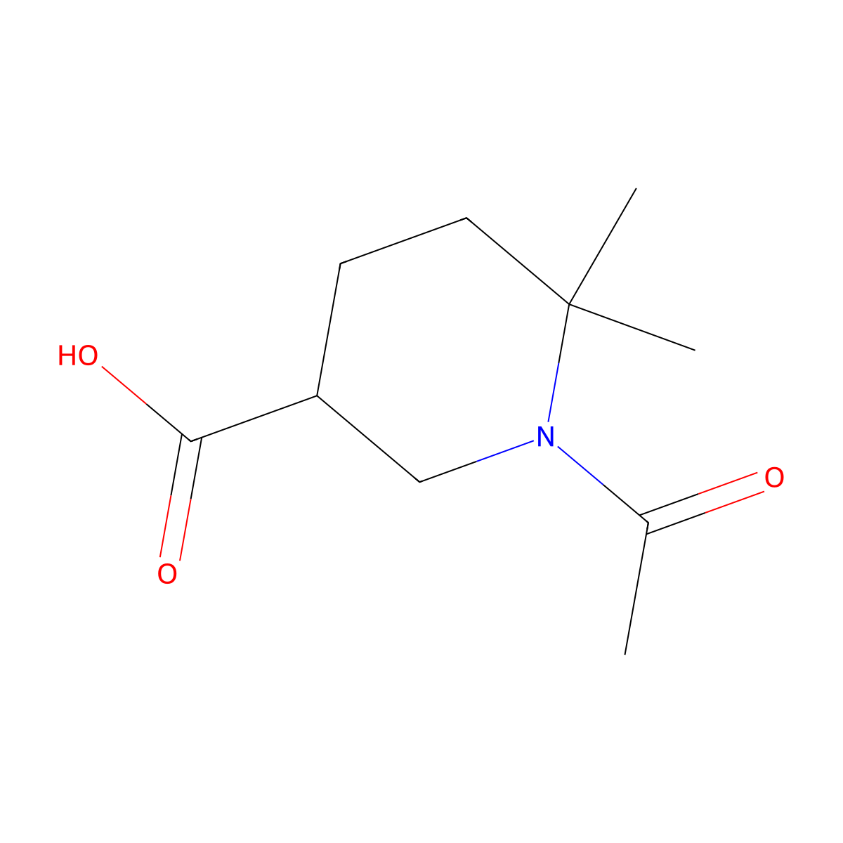 1-Acetyl-6,6-dimethylpiperidine-3-carboxylic acid molecular structure, CAS 2680812-63-7