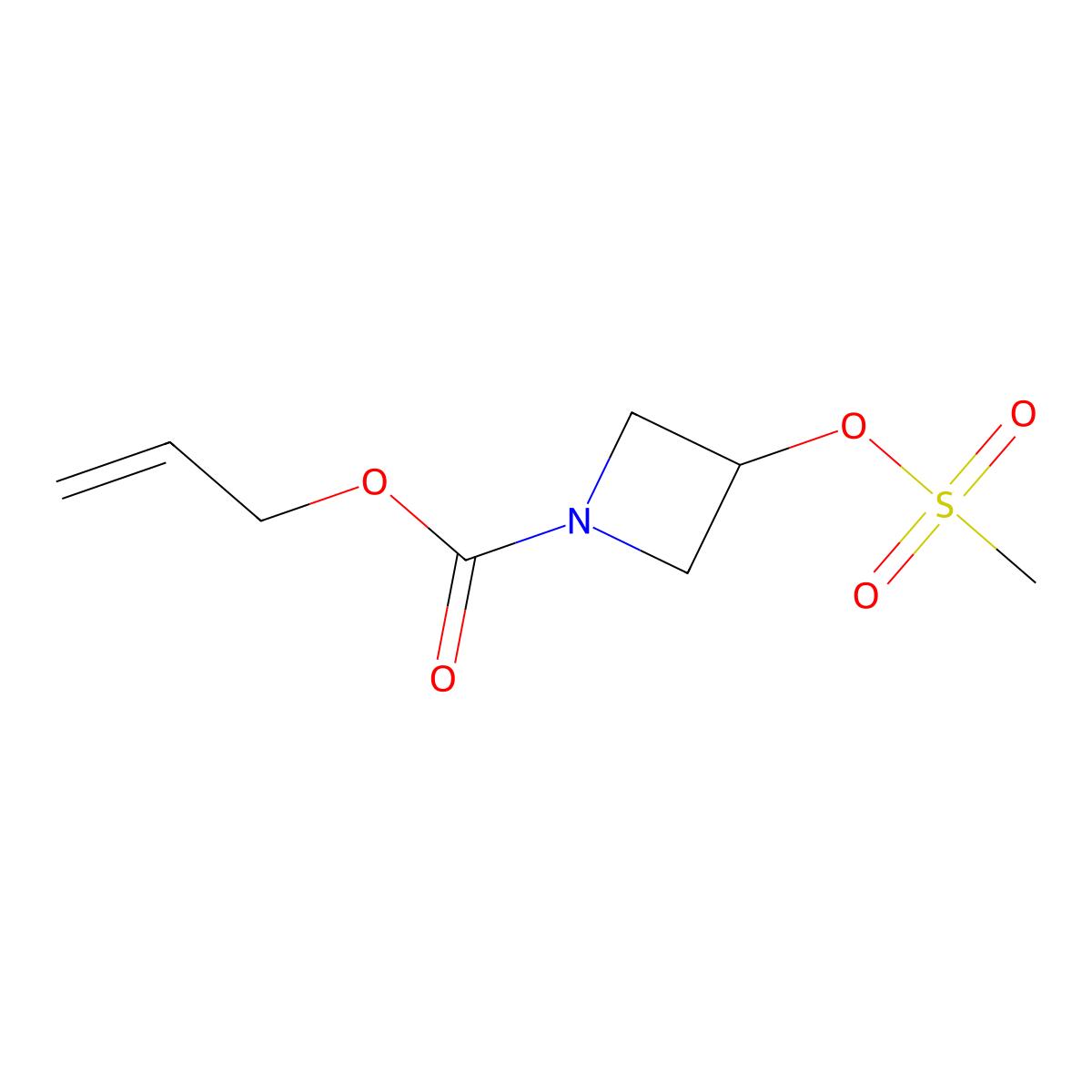 Prop-2-en-1-yl 3-(methanesulfonyloxy)azetidine-1-carboxylate molecular structure, CAS 2680812-66-0