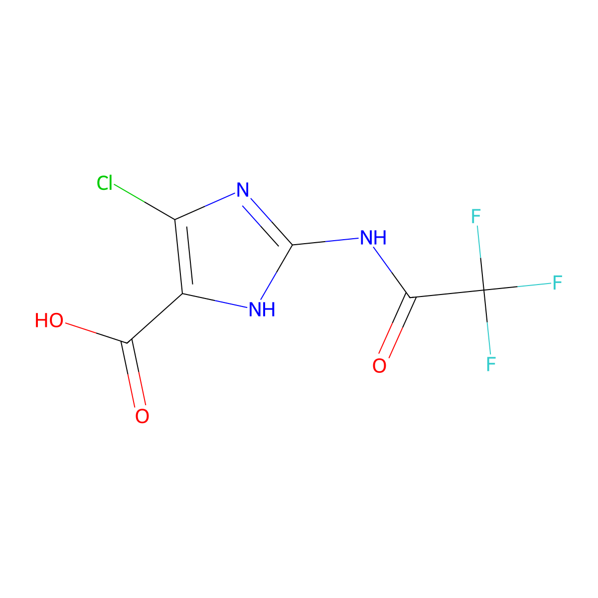 4-chloro-2-(2,2,2-trifluoroacetamido)-1H-imidazole-5-carboxylic acid molecular structure, CAS 2680812-70-6