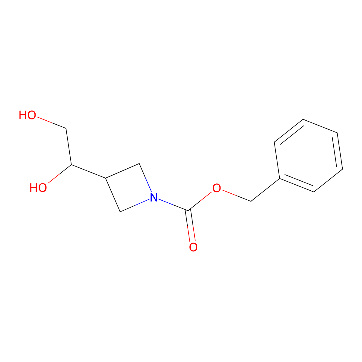 Benzyl 3-(1,2-dihydroxyethyl)azetidine-1-carboxylate molecular structure, CAS 2680812-76-2