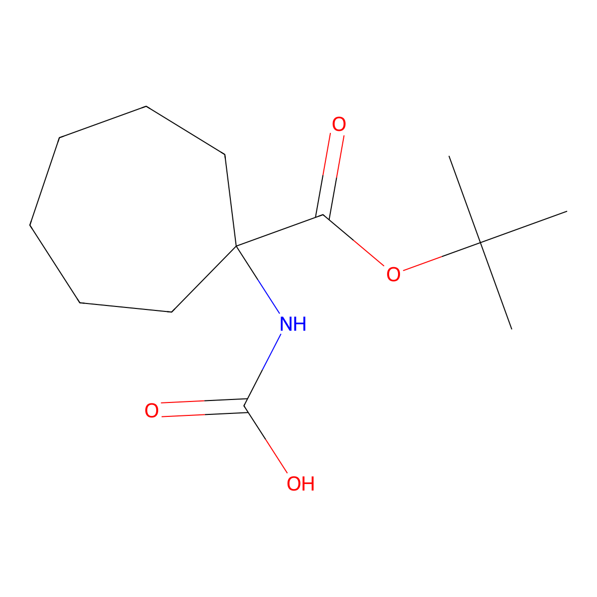 {1-[(Tert-butoxy)carbonyl]cycloheptyl}carbamic acid molecular structure, CAS 2680812-77-3