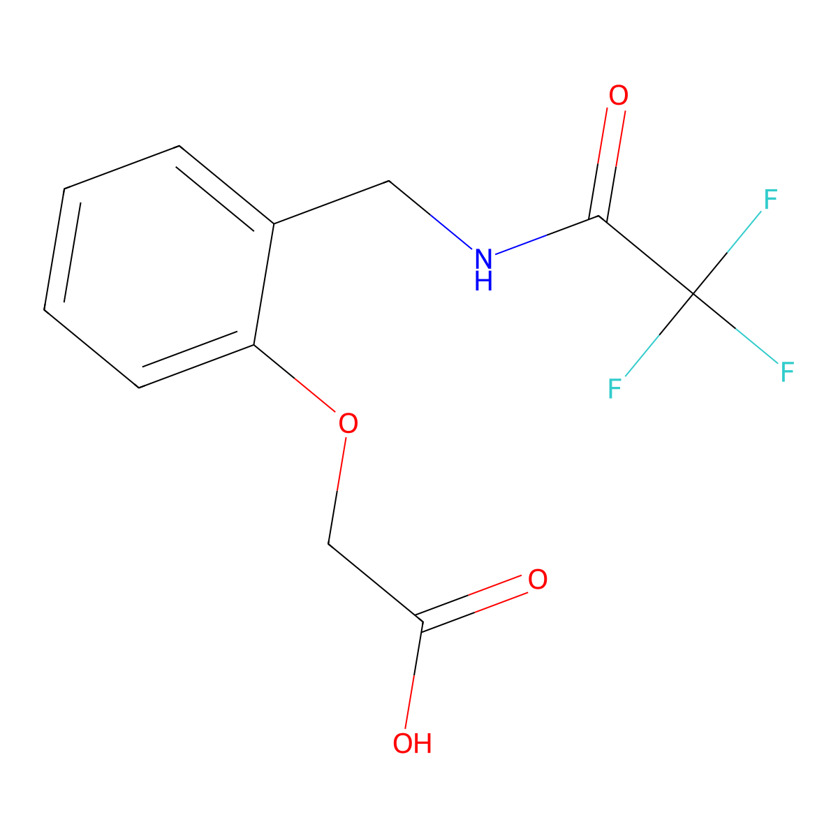 2-{2-[(2,2,2-Trifluoroacetamido)methyl]phenoxy}acetic acid molecular structure, CAS 2680812-78-4