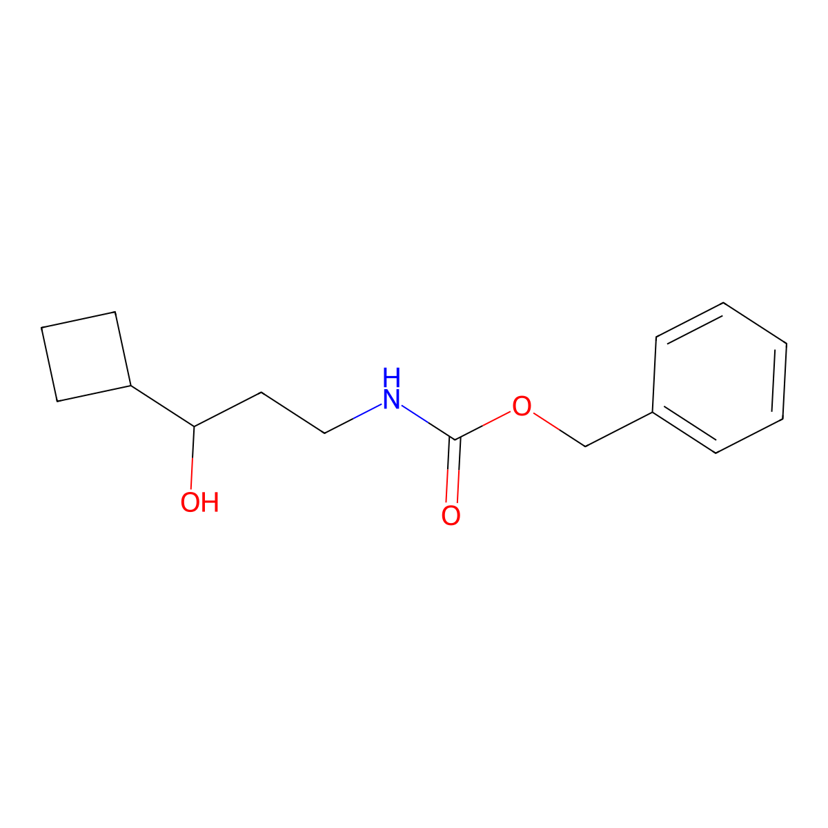 benzyl N-(3-cyclobutyl-3-hydroxypropyl)carbamate molecular structure, CAS 2680812-79-5