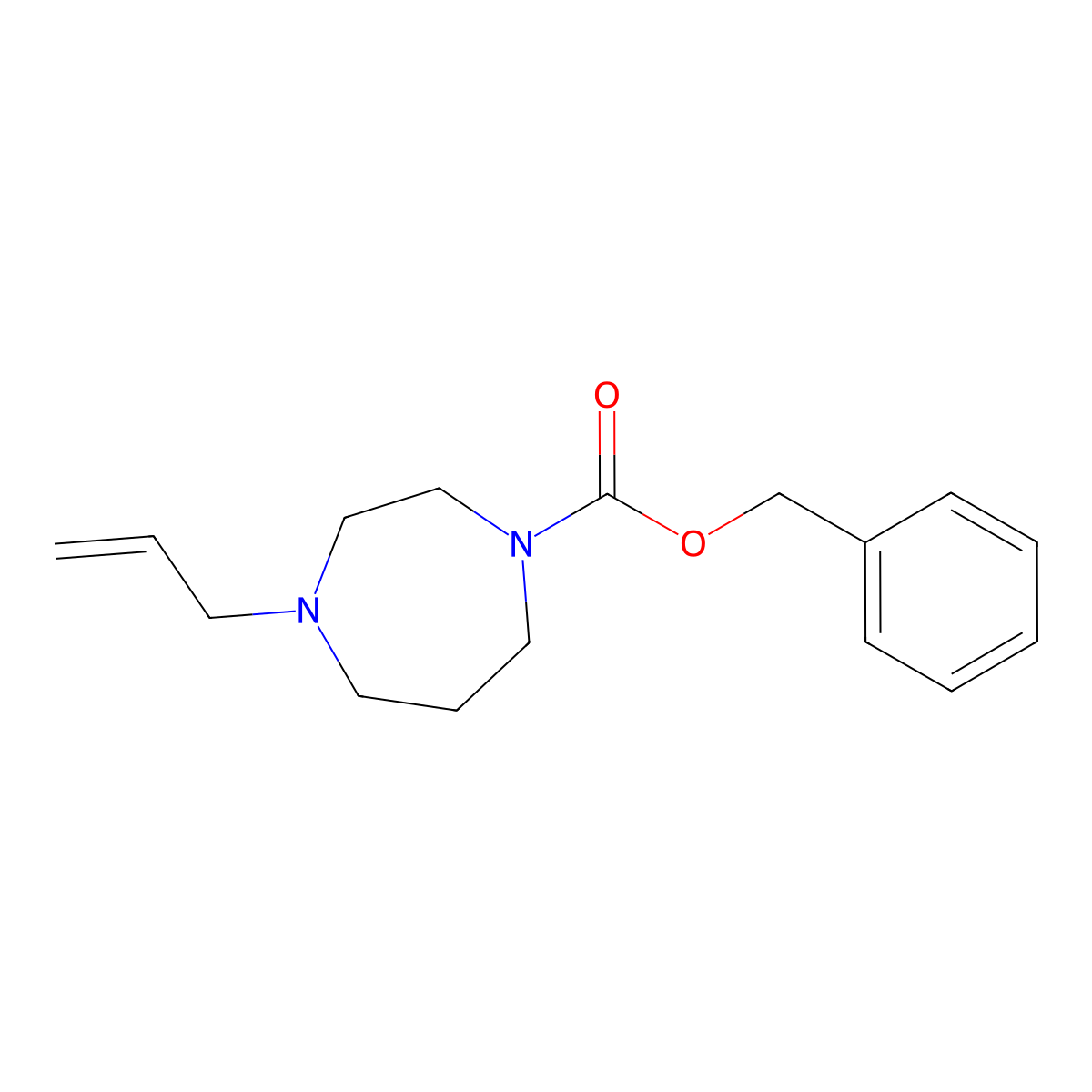Benzyl 4-(prop-2-en-1-yl)-1,4-diazepane-1-carboxylate molecular structure, CAS 2680812-91-1