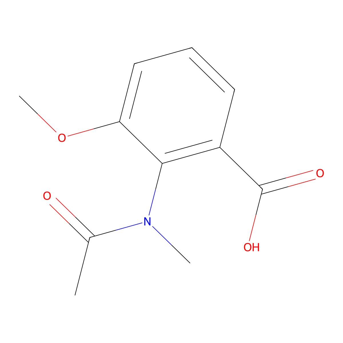 3-methoxy-2-(N-methylacetamido)benzoic acid molecular structure, CAS 2680813-03-8