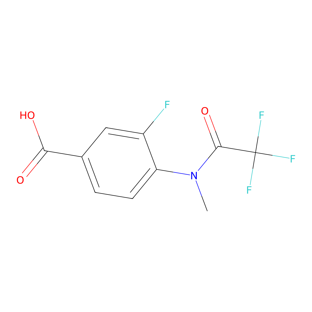 3-fluoro-4-(2,2,2-trifluoro-N-methylacetamido)benzoic acid molecular structure, CAS 2680813-05-0