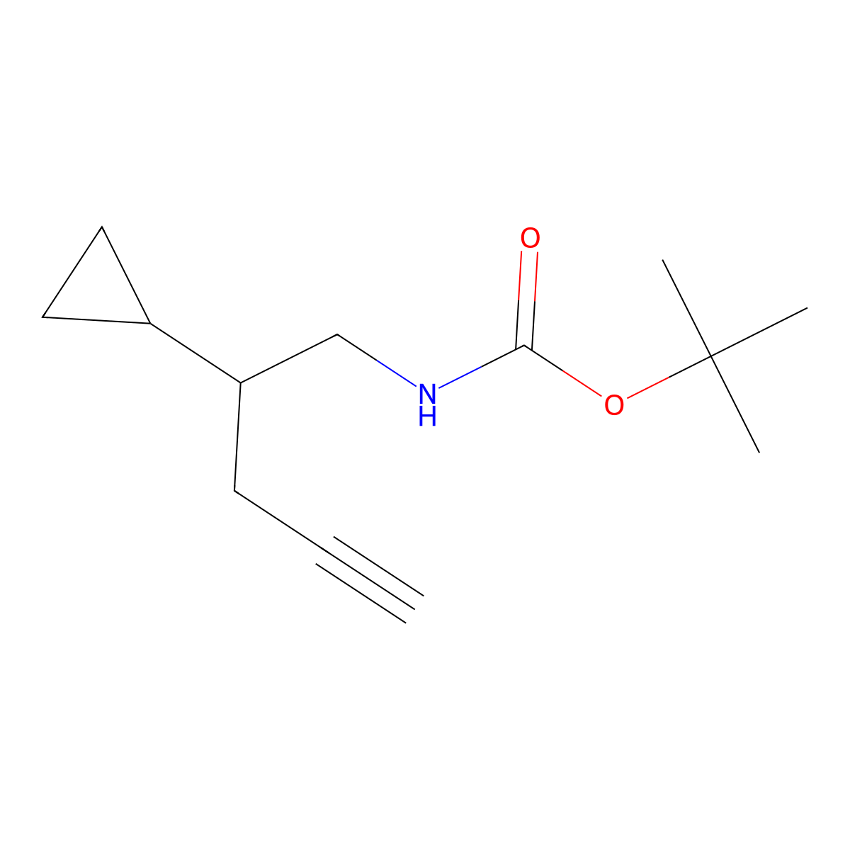 tert-butyl N-(2-cyclopropylpent-4-yn-1-yl)carbamate molecular structure, CAS 2680813-08-3