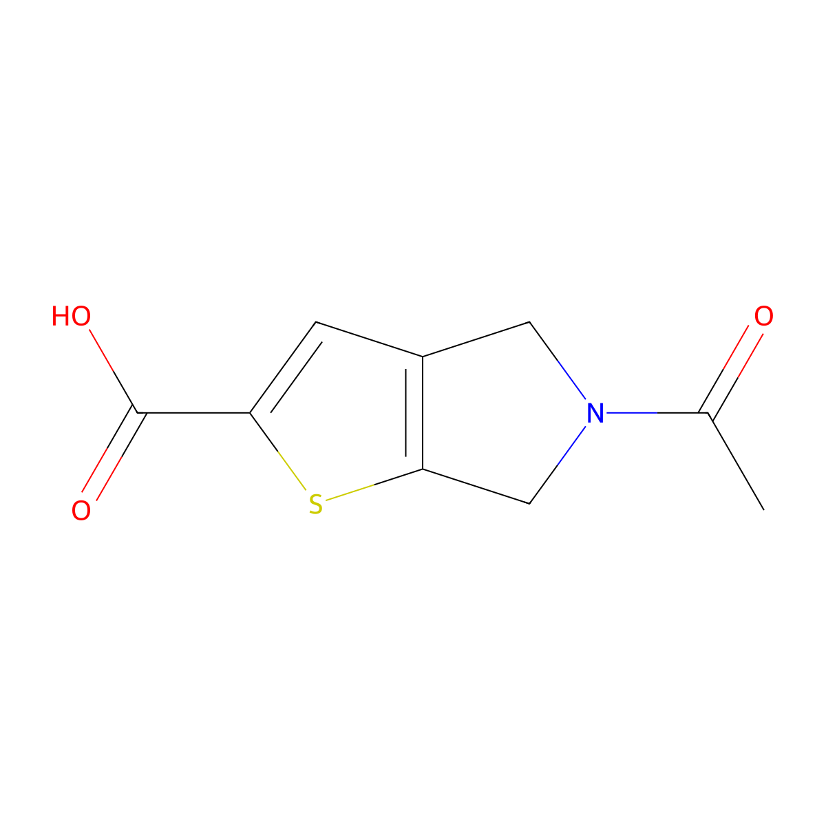 5-acetyl-4H,5H,6H-thieno[2,3-c]pyrrole-2-carboxylic acid molecular structure, CAS 2680813-09-4