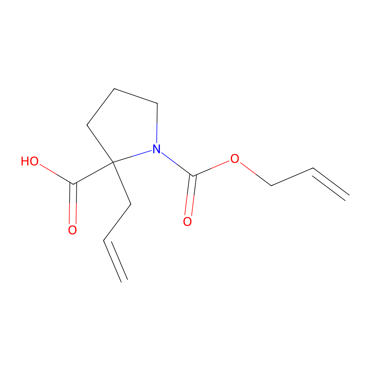2-(Prop-2-en-1-yl)-1-[(prop-2-en-1-yloxy)carbonyl]pyrrolidine-2-carboxylic acid molecular structure, CAS 2680813-14-1