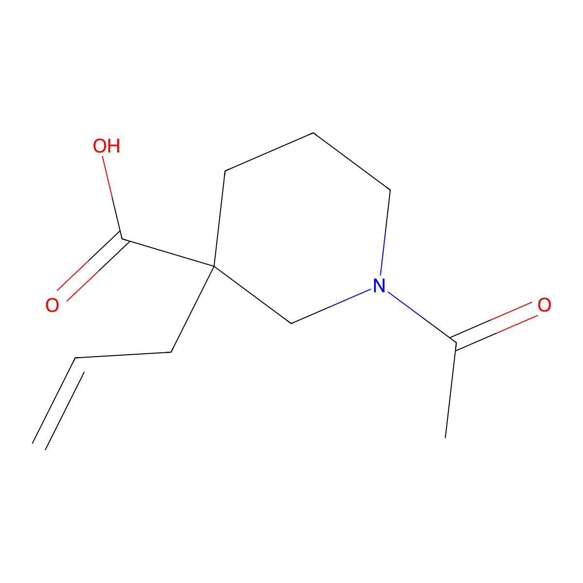 1-Acetyl-3-(prop-2-en-1-yl)piperidine-3-carboxylic acid molecular structure, CAS 2680813-18-5