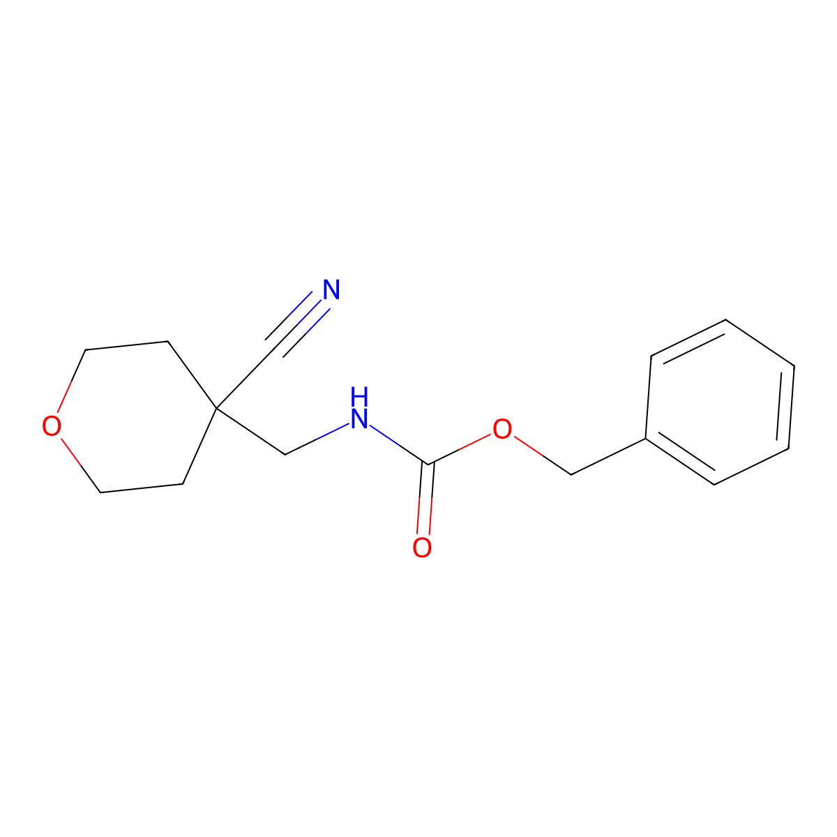 benzyl N-[(4-cyanooxan-4-yl)methyl]carbamate molecular structure, CAS 2680813-21-0