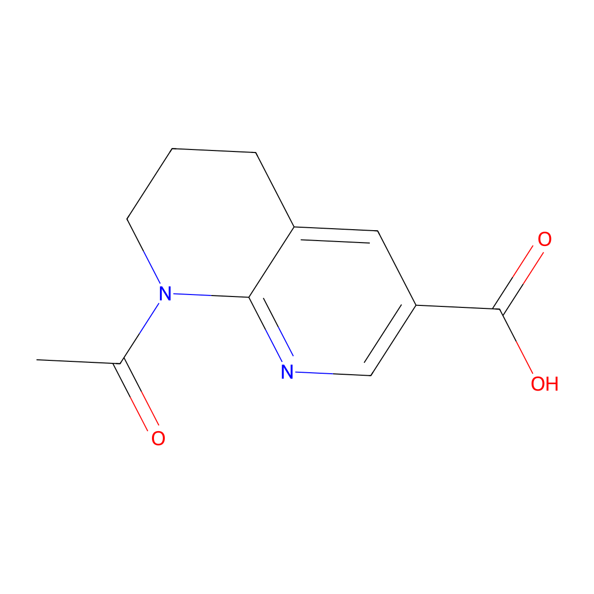 8-Acetyl-5,6,7,8-tetrahydro-1,8-naphthyridine-3-carboxylic acid molecular structure, CAS 2680813-23-2