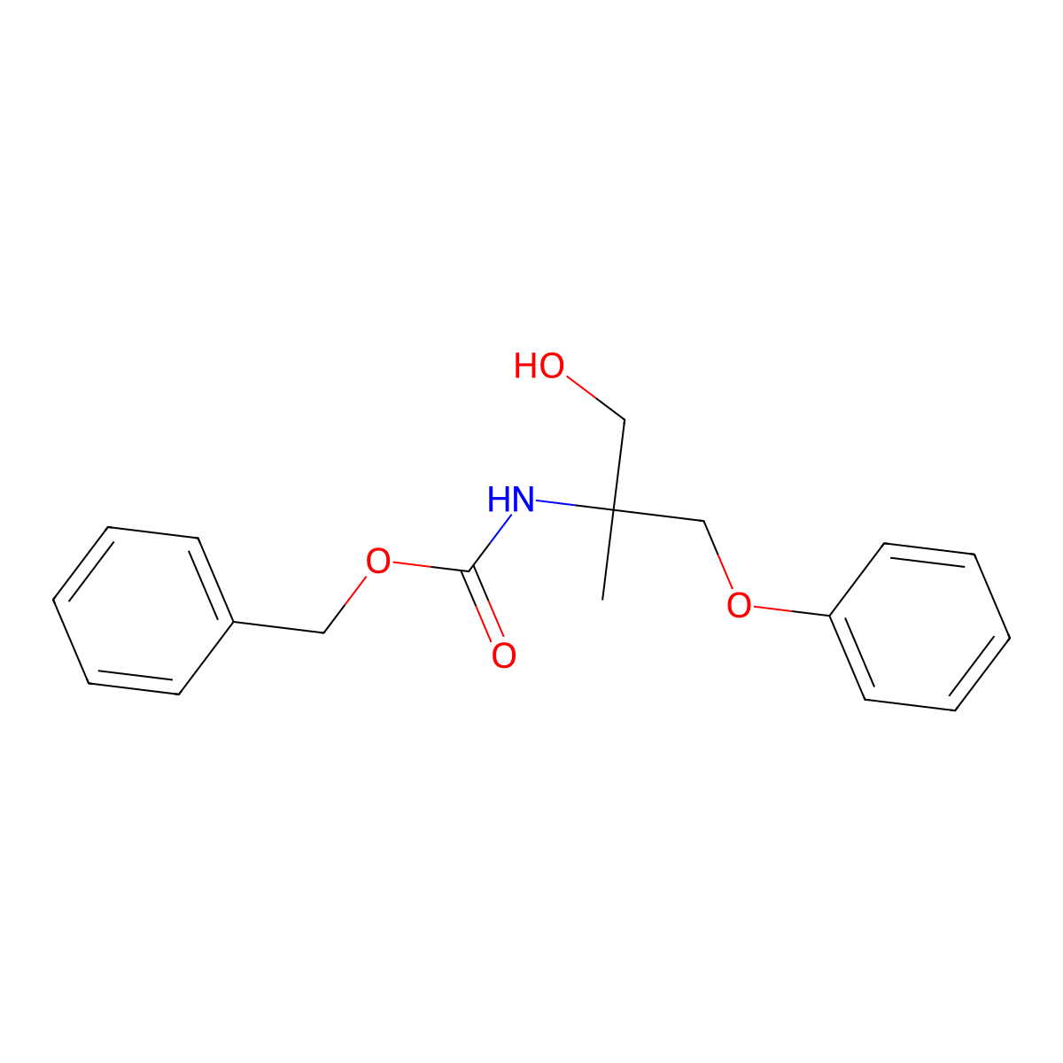 benzyl N-(1-hydroxy-2-methyl-3-phenoxypropan-2-yl)carbamate molecular structure, CAS 2680813-25-4