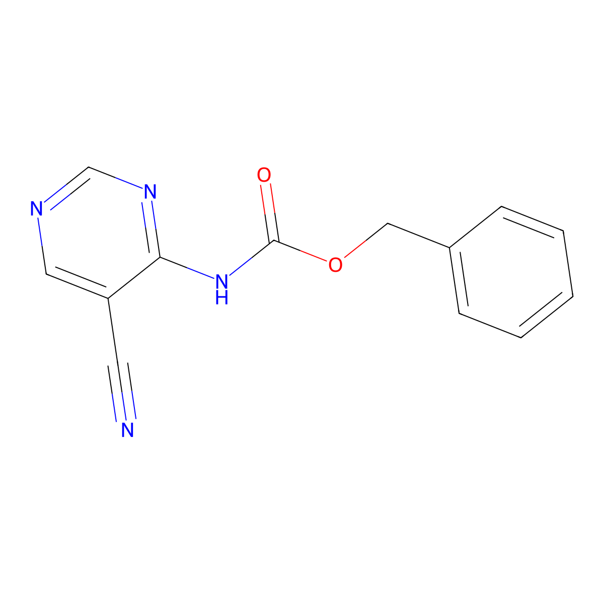 benzyl N-(5-cyanopyrimidin-4-yl)carbamate molecular structure, CAS 2680813-43-6