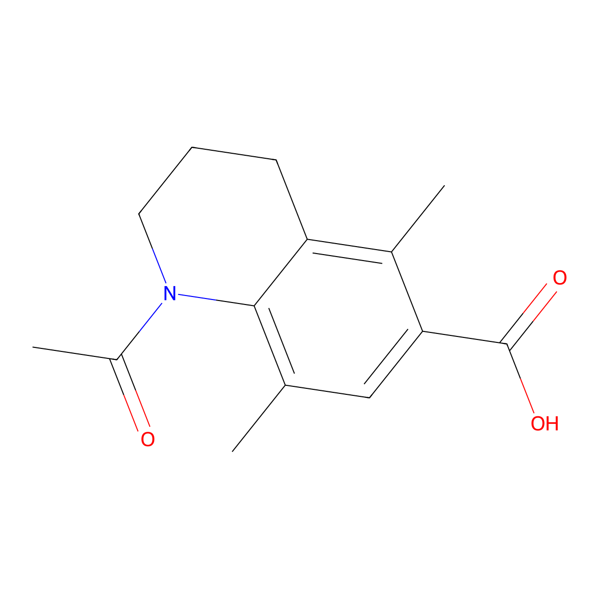 1-Acetyl-5,8-dimethyl-1,2,3,4-tetrahydroquinoline-6-carboxylic acid molecular structure, CAS 2680813-46-9