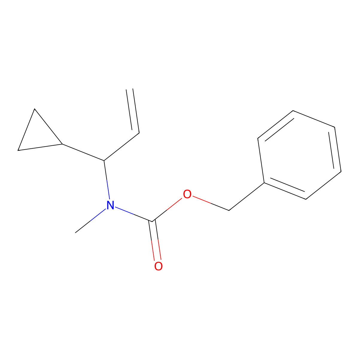 benzyl N-(1-cyclopropylprop-2-en-1-yl)-N-methylcarbamate molecular structure, CAS 2680813-48-1