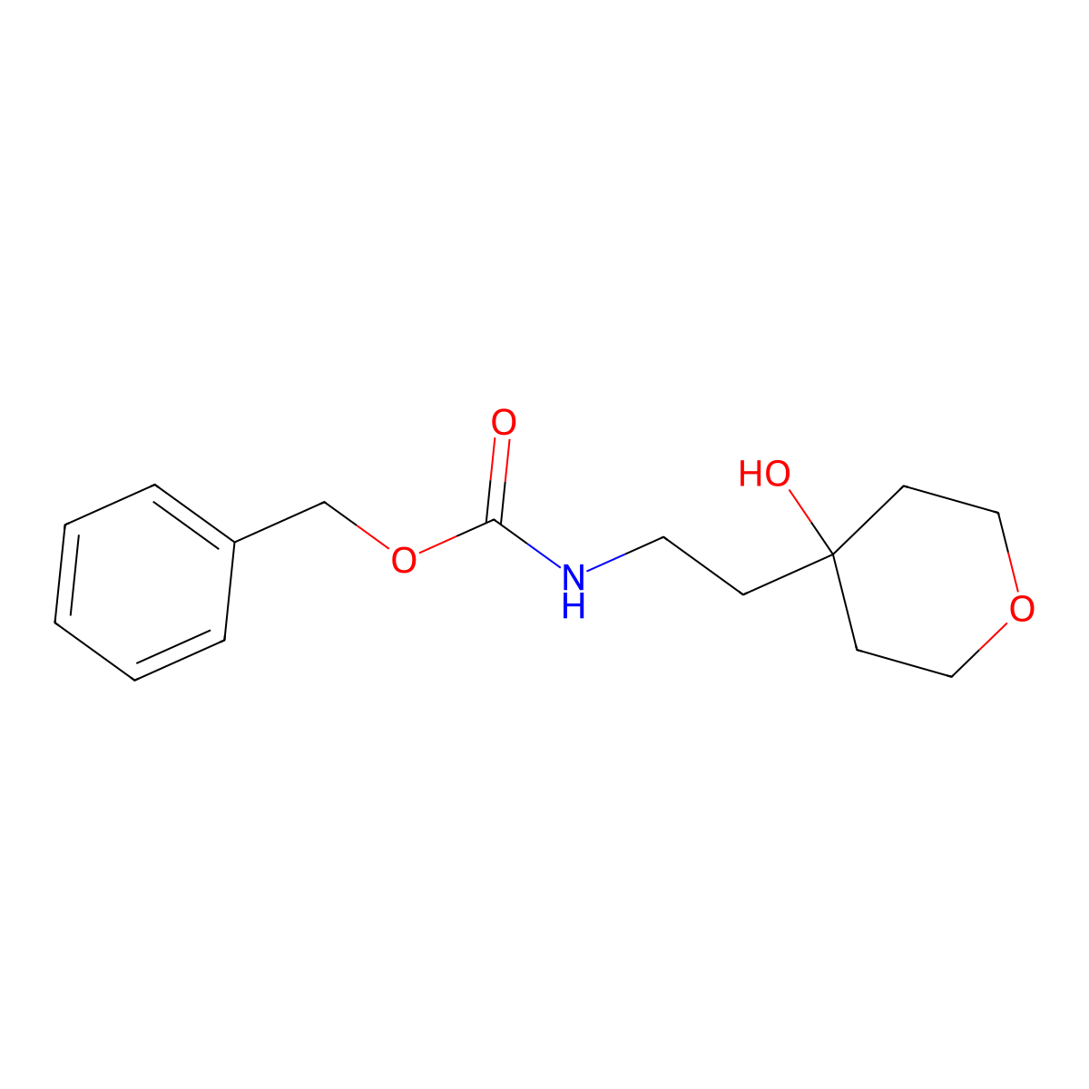 benzyl N-[2-(4-hydroxyoxan-4-yl)ethyl]carbamate molecular structure, CAS 2680813-49-2