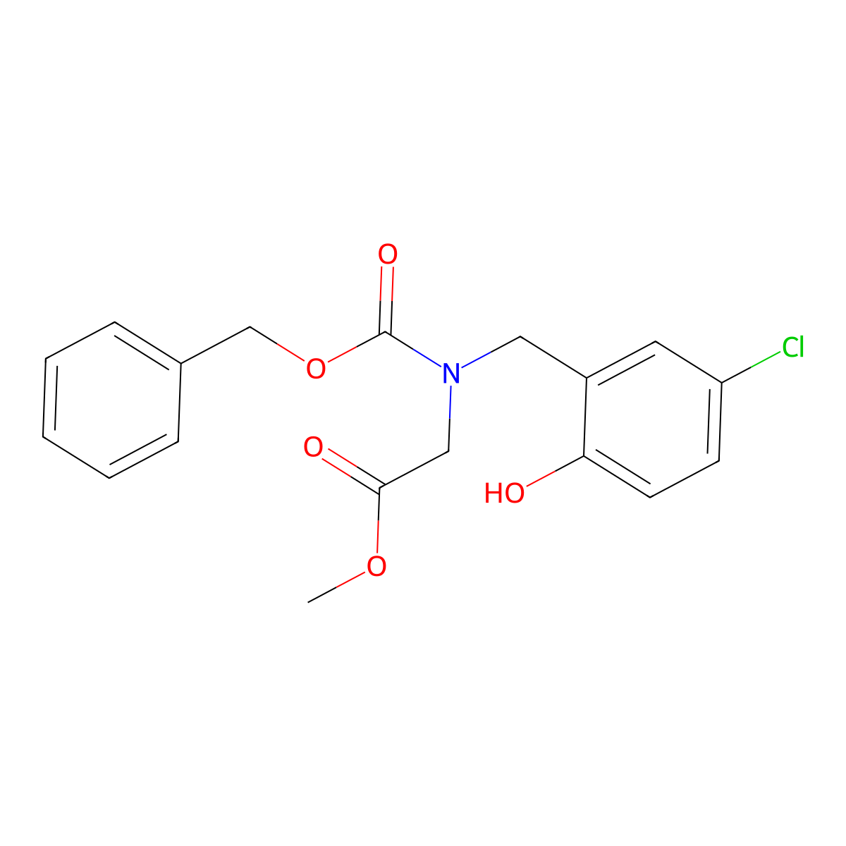 Methyl 2-{[(benzyloxy)carbonyl][(5-chloro-2-hydroxyphenyl)methyl]amino}acetate molecular structure, CAS 2680813-50-5