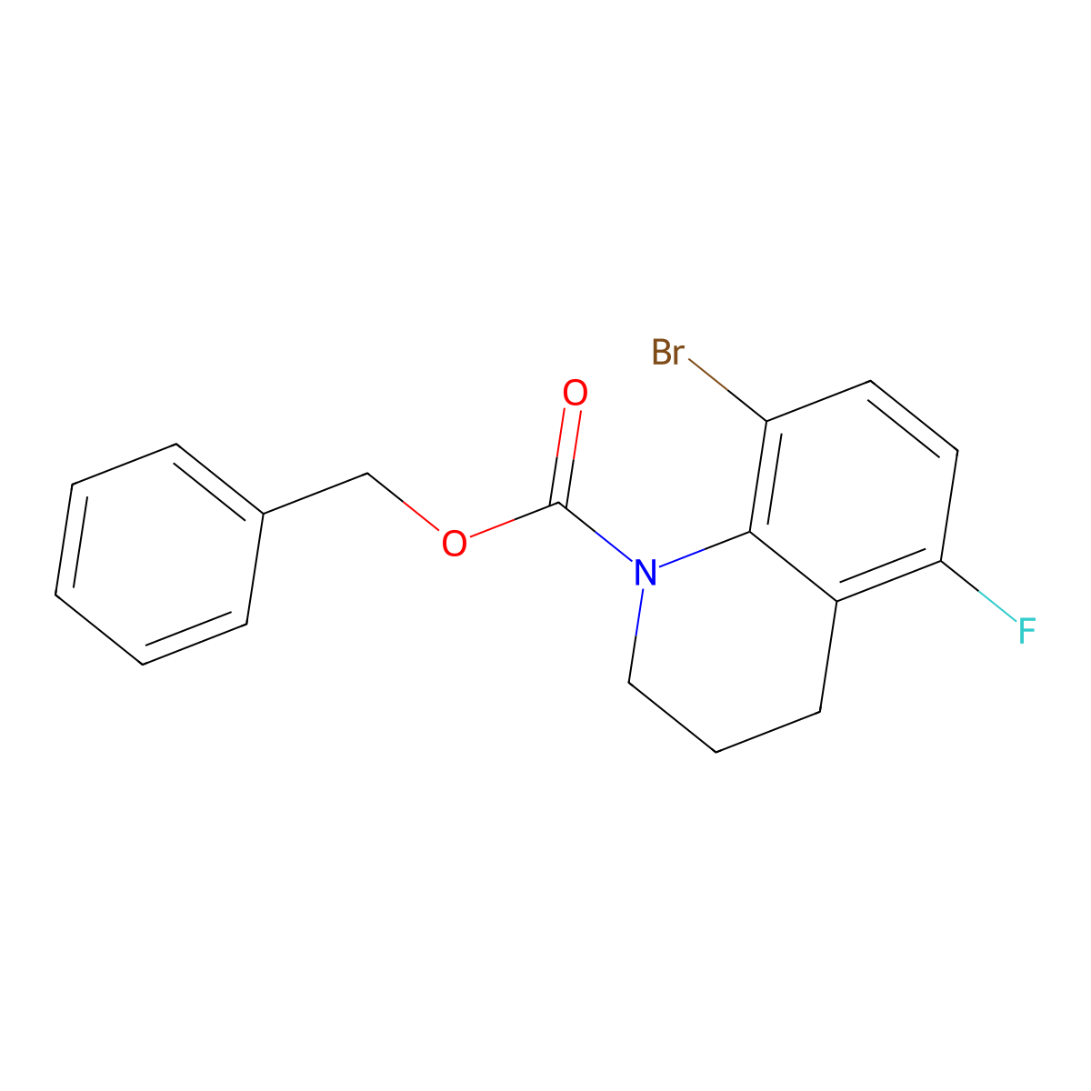 Benzyl 8-bromo-5-fluoro-1,2,3,4-tetrahydroquinoline-1-carboxylate molecular structure, CAS 2680813-59-4